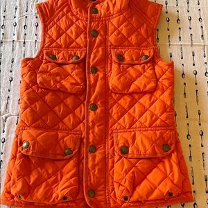 Kid’s Polo Orange Quilted Vest with Button Details
